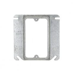 4 in. W Steel Metallic 1-Gang Single-Device Square Cover, 5/8 in. Raised, 1-Pack by RACO