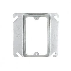 4 in. W Steel Metallic 1-Gang Single-Device Square Cover, 1/2 in. Raised, 1-Pack by RACO