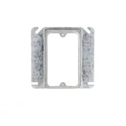 4 in. W Steel Metallic 1-Gang Single-Device Square Cover, 3/4 in. Raised, 1-Pack by RACO