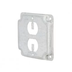 4 in. W Steel Metallic 1-Gang Exposed Work Square Cover for 1 Duplex Outlet, 1-Pack by RACO -Legrand Sales raco covers 902c 4f 1000