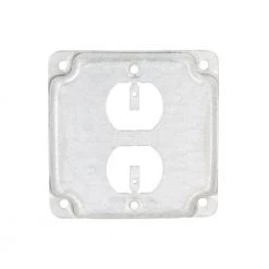 4 in. W Steel Metallic 1-Gang Exposed Work Square Cover for 1 Duplex Outlet, 1-Pack by RACO