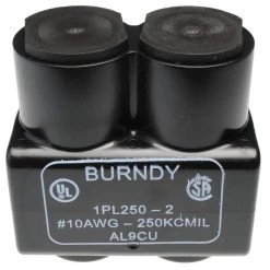 BURNDY Aluminum Black 2-Port 1-Sided UV-Insulated Standard Wire Connector, 1-Pack by RACO 10 BURNDY Aluminum Black 2-Port 1-Sided UV-Insulated Standard Wire Connector, 1-Pack by RACO -Legrand Sales raco wire connectors wire terminals 1pl2502r 1f 1000