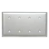 Pass & Seymour 302/304 S/S 4 Gang 4 Strap Mounted Blank Wall Plate, Stainless Steel (1-Pack) by Legrand -Legrand Sales stainless steel legrand blank wall plates ss44 64 1000