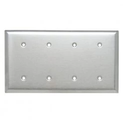 Pass & Seymour 302/304 S/S 4 Gang 4 Strap Mounted Blank Wall Plate, Stainless Steel (1-Pack) by Legrand
