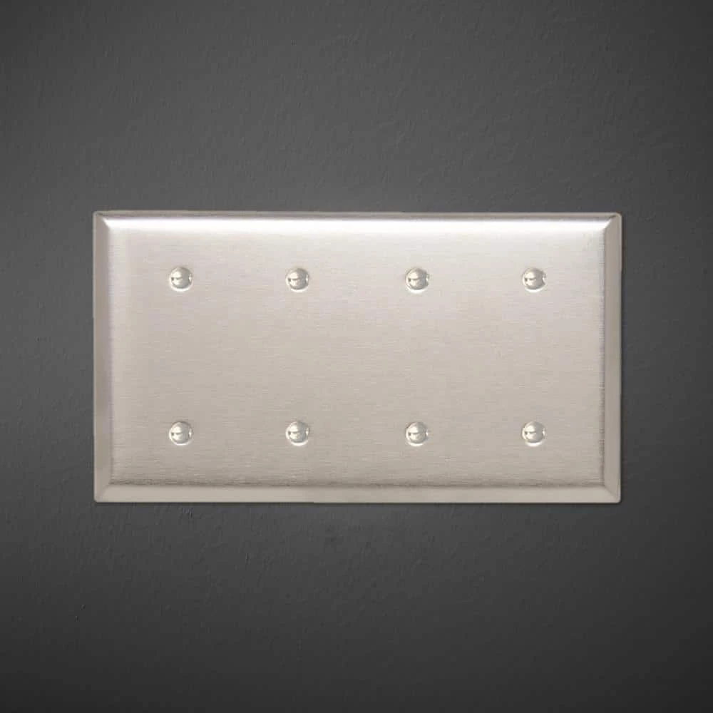 Pass & Seymour 302/304 S/S 4 Gang 4 Strap Mounted Blank Wall Plate, Stainless Steel (1-Pack) by Legrand 4 Pass & Seymour 302/304 S/S 4 Gang 4 Strap Mounted Blank Wall Plate, Stainless Steel (1-Pack) by Legrand - Image 2