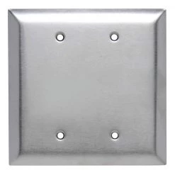 Pass & Seymour 302/304 S/S 2 Gang 2 Box Mounted Blank Oversized Wall Plate, Stainless Steel (1-Pack) by Legrand