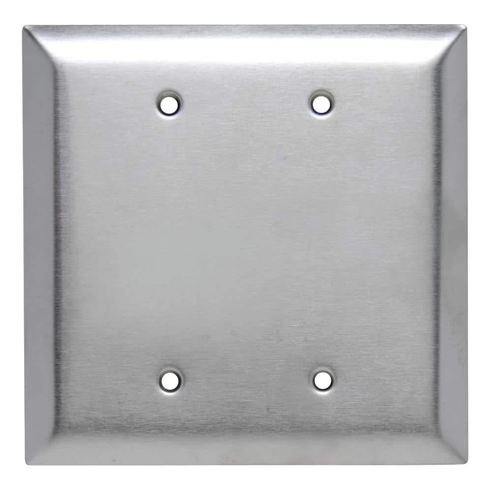 Pass & Seymour 302/304 S/S 2 Gang 2 Box Mounted Blank Oversized Wall Plate, Stainless Steel (1-Pack) by Legrand 3 Pass & Seymour 302/304 S/S 2 Gang 2 Box Mounted Blank Oversized Wall Plate, Stainless Steel (1-Pack) by Legrand