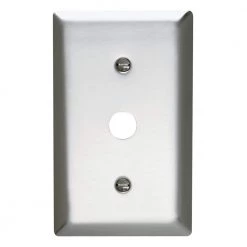 Pass & Seymour 302/304 S/S 1 Gang Strap Mounted Coaxial Wall Plate, Stainless Steel (1-Pack) by Legrand