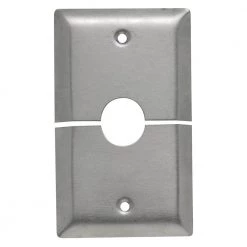 Pass & Seymour 302/304 S/S 1 Gang Box Mounted Coaxial Horizontal Split Wall Plate, Stainless Steel (1-Pack) by Legrand