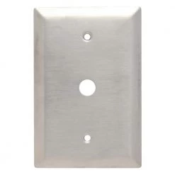 Pass & Seymour 302/304 S/S 1 Gang Box Mounted Coaxial Oversized Wall Plate, Stainless Steel (1-Pack) by Legrand