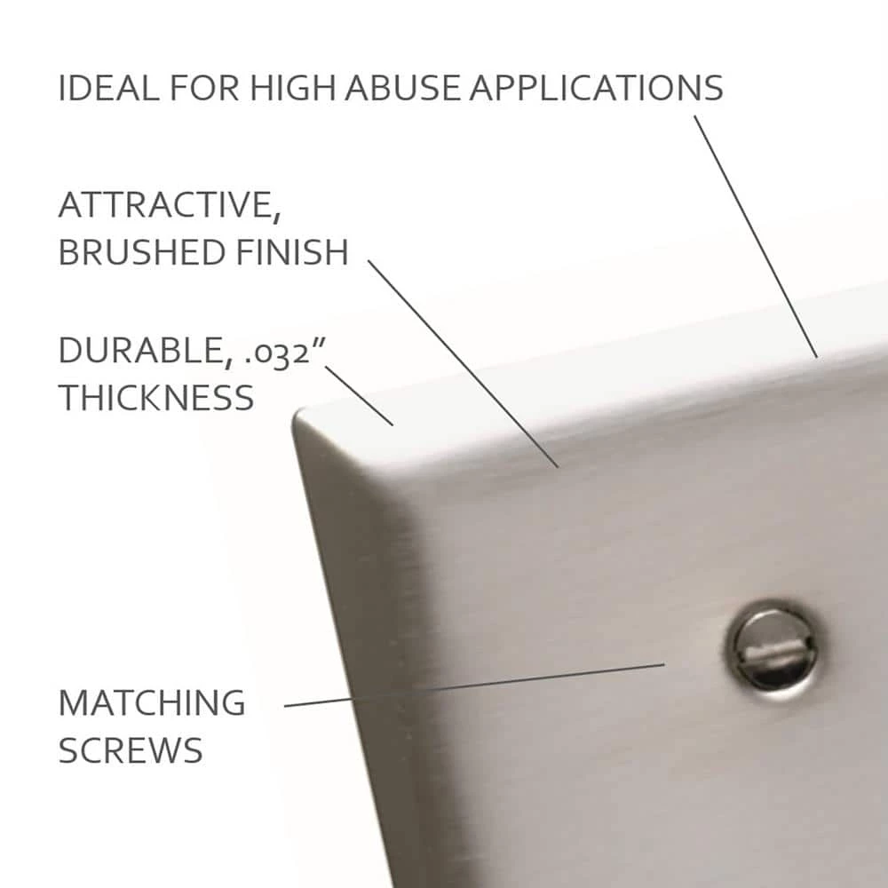 Pass & Seymour 430S/S 2 Gang 1 Toggle 1 Decorator/Rocker Wall Plate, Stainless Steel (1-Pack) by Legrand 6 Pass & Seymour 430S/S 2 Gang 1 Toggle 1 Decorator/Rocker Wall Plate, Stainless Steel (1-Pack) by Legrand - Image 4