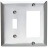 Pass & Seymour 430S/S 2 Gang 1 Toggle 1 Decorator/Rocker Wall Plate, Stainless Steel (1-Pack) by Legrand -Legrand Sales stainless steel legrand combination wall plates sl126cc5 64 1000