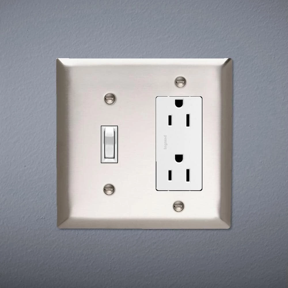 Pass & Seymour 430S/S 2 Gang 1 Toggle 1 Decorator/Rocker Wall Plate, Stainless Steel (1-Pack) by Legrand 4 Pass & Seymour 430S/S 2 Gang 1 Toggle 1 Decorator/Rocker Wall Plate, Stainless Steel (1-Pack) by Legrand - Image 2