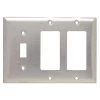 Pass & Seymour 302/304 S/S 3 Gang 1 Toggle 2 Decorator/Rocker Wall Plate, Stainless Steel (1-Pack) by Legrand 2 Pass & Seymour 302/304 S/S 3 Gang 1 Toggle 2 Decorator/Rocker Wall Plate, Stainless Steel (1-Pack) by Legrand -Legrand Sales stainless steel legrand combination wall plates ss1262 64 1000