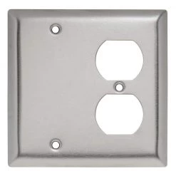 Pass & Seymour 302/304 S/S 2 Gang 1 Duplex 1 Box Mount Blank Wall Plate, Stainless Steel (1-Pack) by Legrand
