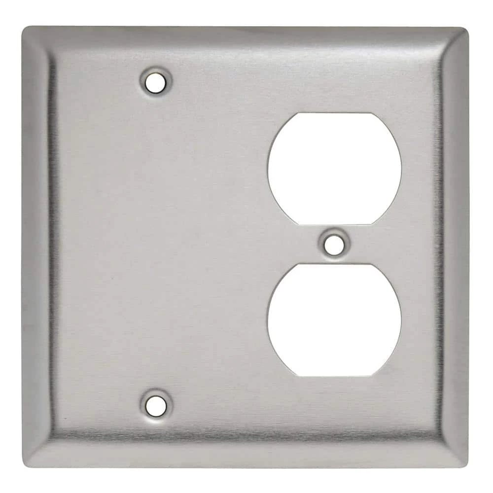 Pass & Seymour 302/304 S/S 2 Gang 1 Duplex 1 Box Mount Blank Wall Plate, Stainless Steel (1-Pack) by Legrand 3 Pass & Seymour 302/304 S/S 2 Gang 1 Duplex 1 Box Mount Blank Wall Plate, Stainless Steel (1-Pack) by Legrand