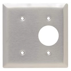 Pass & Seymour 302/304 S/S 2 Gang 1 Single Outlet 1 Strap Mount Blank Wall Plate, Stainless Steel (1-Pack) by Legrand
