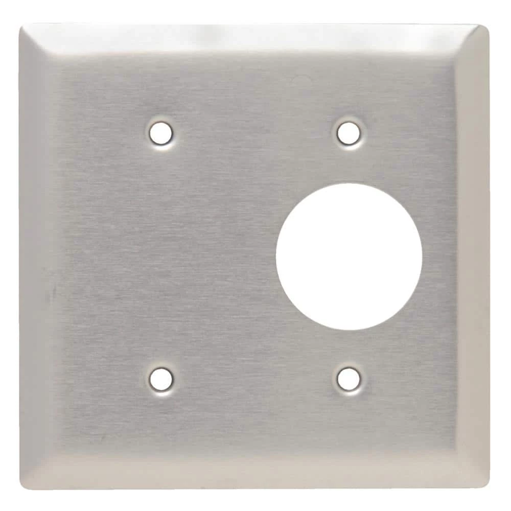 Pass & Seymour 302/304 S/S 2 Gang 1 Single Outlet 1 Strap Mount Blank Wall Plate, Stainless Steel (1-Pack) by Legrand 3 Pass & Seymour 302/304 S/S 2 Gang 1 Single Outlet 1 Strap Mount Blank Wall Plate, Stainless Steel (1-Pack) by Legrand