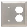 Pass & Seymour 302/304 S/S 2 Gang 1 Duplex 1 Strap Mount Blank Wall Plate, Stainless Steel (1-Pack) by Legrand -Legrand Sales stainless steel legrand combination wall plates ss148 64 1000