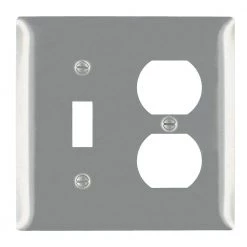 Pass & Seymour 302/304 S/S 2 Gang 1 Duplex 1 Toggle Wall Plate, Stainless Steel (1-Pack) by Legrand