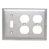 Pass & Seymour 302/304 S/S 3 Gang 2 Duplex 1 Toggle Wall Plate, Stainless Steel (1-Pack) by Legrand -Legrand Sales stainless steel legrand combination wall plates ss182 64 1000