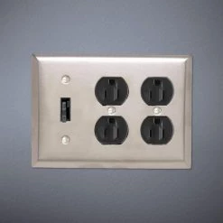 Pass & Seymour 302/304 S/S 3 Gang 2 Duplex 1 Toggle Wall Plate, Stainless Steel (1-Pack) by Legrand -Legrand Sales stainless steel legrand combination wall plates ss182 e1 1000