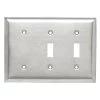 Pass & Seymour 302/304 S/S 3 Gang 2 Toggle 1 Strap Mount Blank Wall Plate, Stainless Steel (1-Pack) by Legrand -Legrand Sales stainless steel legrand combination wall plates ss214 64 1000