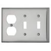 Pass & Seymour 302/304 S/S 3 Gang 2 Toggle 1 Duplex Wall Plate, Stainless Steel (1-Pack) by Legrand -Legrand Sales stainless steel legrand combination wall plates ss28 64 1000
