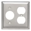 Pass & Seymour 302/304 S/S 2 Gang 1 Single Outlet 1 Duplex Wall Plate, Stainless Steel (1-Pack) by Legrand -Legrand Sales stainless steel legrand combination wall plates ss78 64 1000