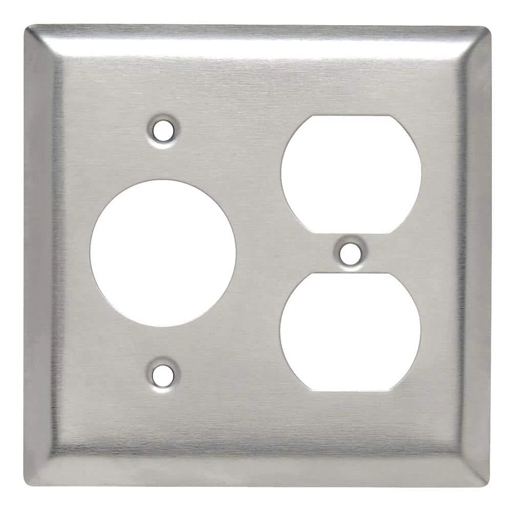 Pass & Seymour 302/304 S/S 2 Gang 1 Single Outlet 1 Duplex Wall Plate, Stainless Steel (1-Pack) by Legrand 3 Pass & Seymour 302/304 S/S 2 Gang 1 Single Outlet 1 Duplex Wall Plate, Stainless Steel (1-Pack) by Legrand