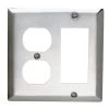 Pass & Seymour 302/304 S/S 2 Gang 1 Duplex 1 Decorator/Rocker Wall Plate, Stainless Steel (1-Pack) by Legrand 2 Pass & Seymour 302/304 S/S 2 Gang 1 Duplex 1 Decorator/Rocker Wall Plate, Stainless Steel (1-Pack) by Legrand -Legrand Sales stainless steel legrand combination wall plates ss826 64 1000
