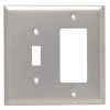 Pass & Seymour 302/304 S/S 2 Gang 1 Toggle 1 Decorator/Rocker Jumbo Wall Plate, Stainless Steel (1-Pack) by Legrand 2 Pass & Seymour 302/304 S/S 2 Gang 1 Toggle 1 Decorator/Rocker Jumbo Wall Plate, Stainless Steel (1-Pack) by Legrand -Legrand Sales stainless steel legrand combination wall plates ssj126 64 1000