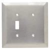 Pass & Seymour 302/304 S/S 2 Gang 1 Toggle 1 Strap Mounted Blank Oversized Wall Plate, Stainless Steel (1-Pack) by Legrand -Legrand Sales stainless steel legrand combination wall plates sso114 64 1000