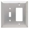 Pass & Seymour 302/304 S/S 2 Gang 1 Toggle 1 Decorator/Rocker Oversized Wall Plate, Stainless Steel (1-Pack) by Legrand -Legrand Sales stainless steel legrand combination wall plates sso126 64 1000