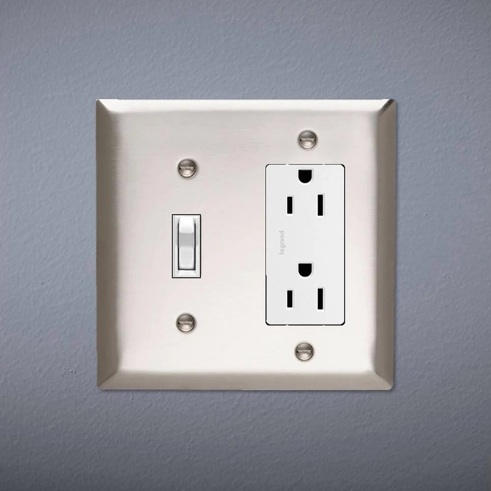 Pass & Seymour 302/304 S/S 2 Gang 1 Toggle 1 Decorator/Rocker Oversized Wall Plate, Stainless Steel (1-Pack) by Legrand 4 Pass & Seymour 302/304 S/S 2 Gang 1 Toggle 1 Decorator/Rocker Oversized Wall Plate, Stainless Steel (1-Pack) by Legrand - Image 2