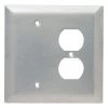 Pass & Seymour 302/304 S/S 2 Gang 1 Box Mounted Blank 1 Duplex Oversized Wall Plate, Stainless Steel (1-Pack) by Legrand 2 Pass & Seymour 302/304 S/S 2 Gang 1 Box Mounted Blank 1 Duplex Oversized Wall Plate, Stainless Steel (1-Pack) by Legrand -Legrand Sales stainless steel legrand combination wall plates sso138 64 1000