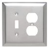Pass & Seymour 302/304 S/S 2 Gang 1 Toggle 1 Duplex Oversized Wall Plate, Stainless Steel (1-Pack) by Legrand 1 Pass & Seymour 302/304 S/S 2 Gang 1 Toggle 1 Duplex Oversized Wall Plate, Stainless Steel (1-Pack) by Legrand -Legrand Sales stainless steel legrand combination wall plates sso18 64 1000