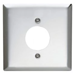 Pass & Seymour 302/304 S/S 2 Gang 1 Single Power Outlet 1.563-in. Hole Wall Plate, Stainless Steel (1-Pack) by Legrand