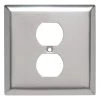 Pass & Seymour 302/304 S/S 2 Gang 1 Duplex Wall Plate, Stainless Steel (1-Pack) by Legrand 1 Pass & Seymour 302/304 S/S 2 Gang 1 Duplex Wall Plate, Stainless Steel (1-Pack) by Legrand -Legrand Sales stainless steel legrand outlet wall plates ss748 64 1000