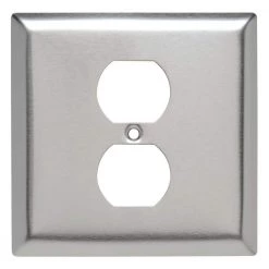 Pass & Seymour 302/304 S/S 2 Gang 1 Duplex Wall Plate, Stainless Steel (1-Pack) by Legrand