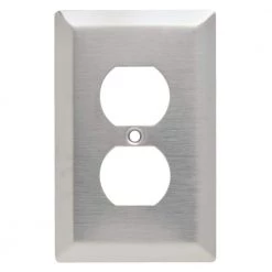 Pass & Seymour 302/304 S/S 1 Gang Duplex Jumbo Wall Plate, Stainless Steel (1-Pack) by Legrand