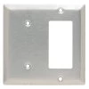 Pass & Seymour 302/304 S/S 2 Gang 1 Decorator/Rocker 1 Strap Mount Blank Wall Plate, Stainless Steel (1-Pack) by Legrand -Legrand Sales stainless steel legrand rocker light switch plates ss1426 64 1000