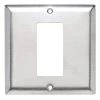 Pass & Seymour 302/304 S/S 2 Gang 1 Decorator/Rocker Wall Plate, Stainless Steel (1-Pack) by Legrand -Legrand Sales stainless steel legrand rocker light switch plates ss746 64 1000