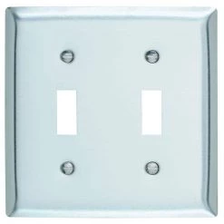 Pass and Seymour 430S/S 2 Gang 2 Toggle Wall Plate, Stainless Steel (1-Pack) by Legrand