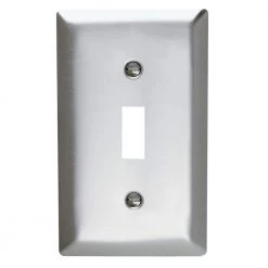 Pass & Seymour 302/304 S/S 1 Gang Toggle Wall Plate, Stainless Steel (1-Pack) by Legrand