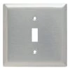 Pass & Seymour 302/304 S/S 2 Gang 1 Toggle Wall Plate, Stainless Steel (1-Pack) by Legrand