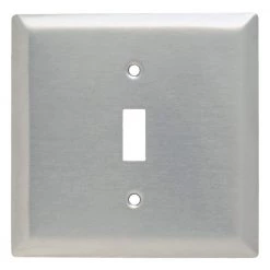 Pass & Seymour 302/304 S/S 2 Gang 1 Toggle Wall Plate, Stainless Steel (1-Pack) by Legrand