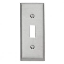 Pass & Seymour 302/304 S/S 1 Gang Toggle Narrow Wall Plate, Stainless Steel (1-Pack) by Legrand