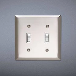 Pass & Seymour 302/304 S/S 2 Gang 2 Toggle Oversized Wall Plate, Stainless Steel (1-Pack) by Legrand -Legrand Sales stainless steel legrand toggle light switch plates sso2 e1 1000