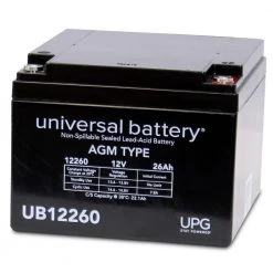 12-Volt 26 Ah AGM Rechargeable Battery w/I2 Terminals by UPG